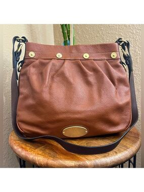 MULBERRY MITZY MESSENGER PEBBLED OAK LEATHER